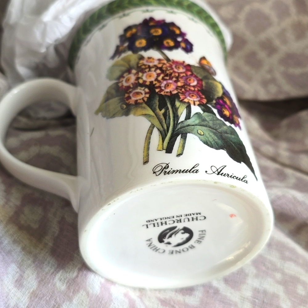 Primrose Royal Botanic Gardens Queens Cup Church Hill Fine Bone China Floral Mug